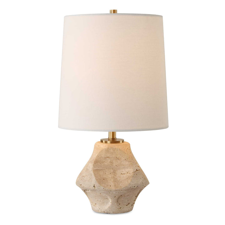 American Home Furniture Uttermost Indent Travertine Accent Lamp