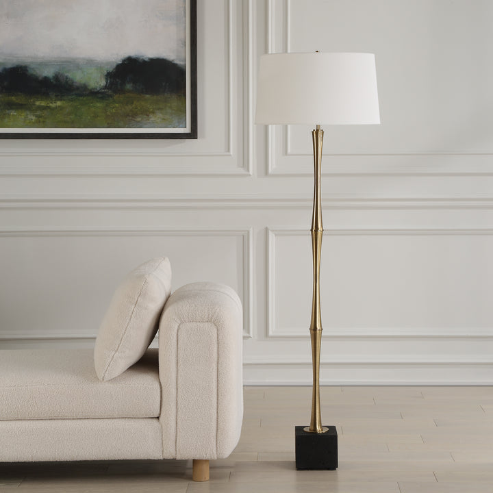 American Home Furniture | Uttermost - Shino Antique Brass Floor Lamp