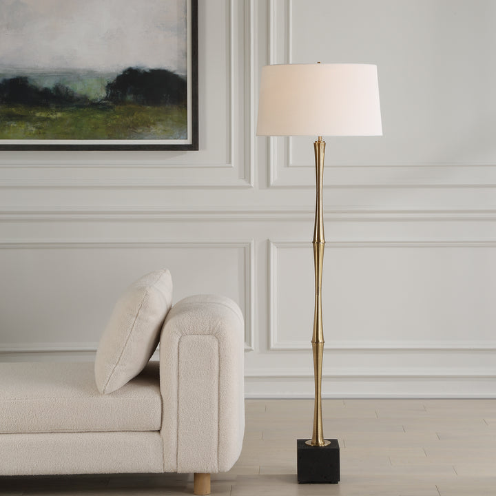 American Home Furniture | Uttermost - Shino Antique Brass Floor Lamp