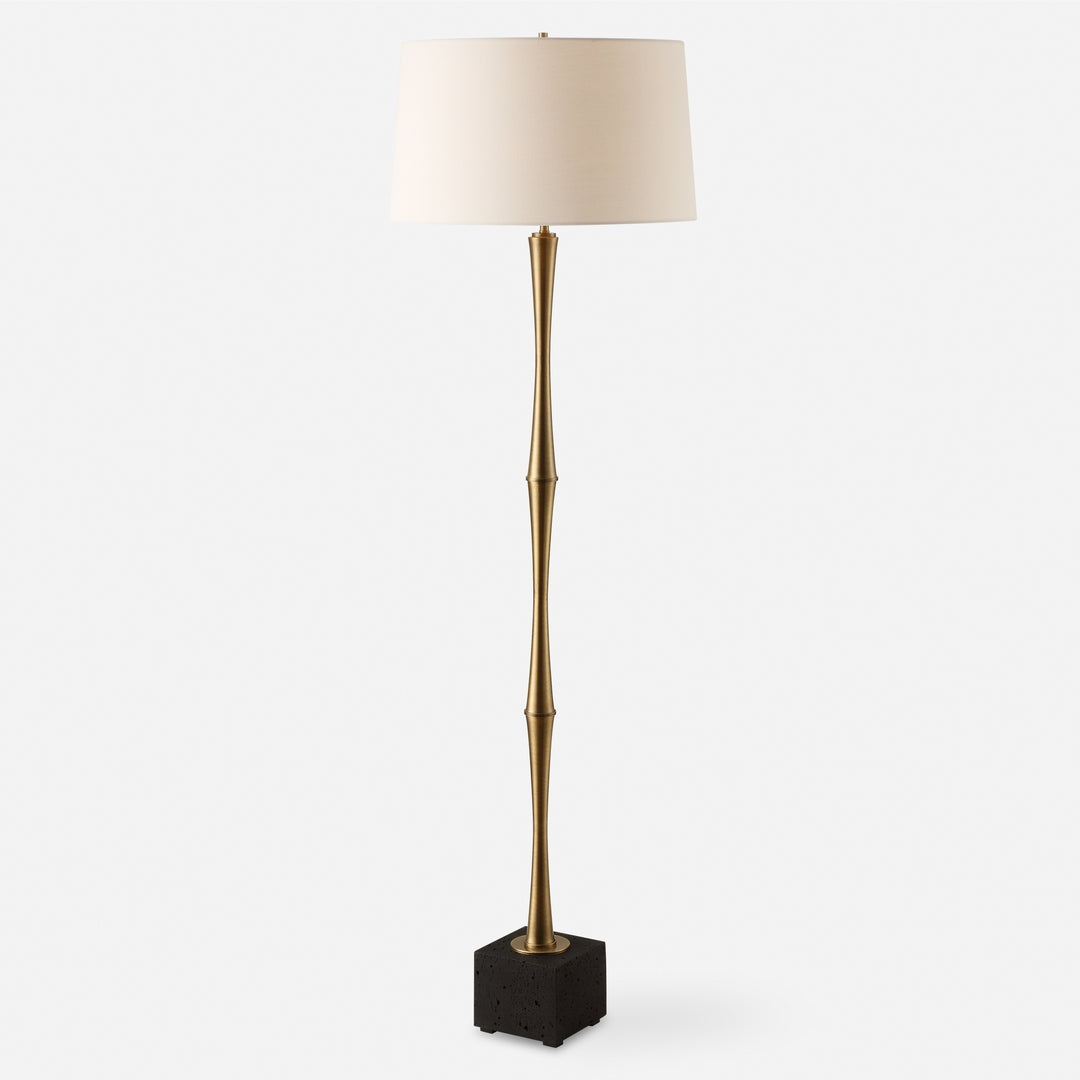 American Home Furniture | Uttermost - Shino Antique Brass Floor Lamp