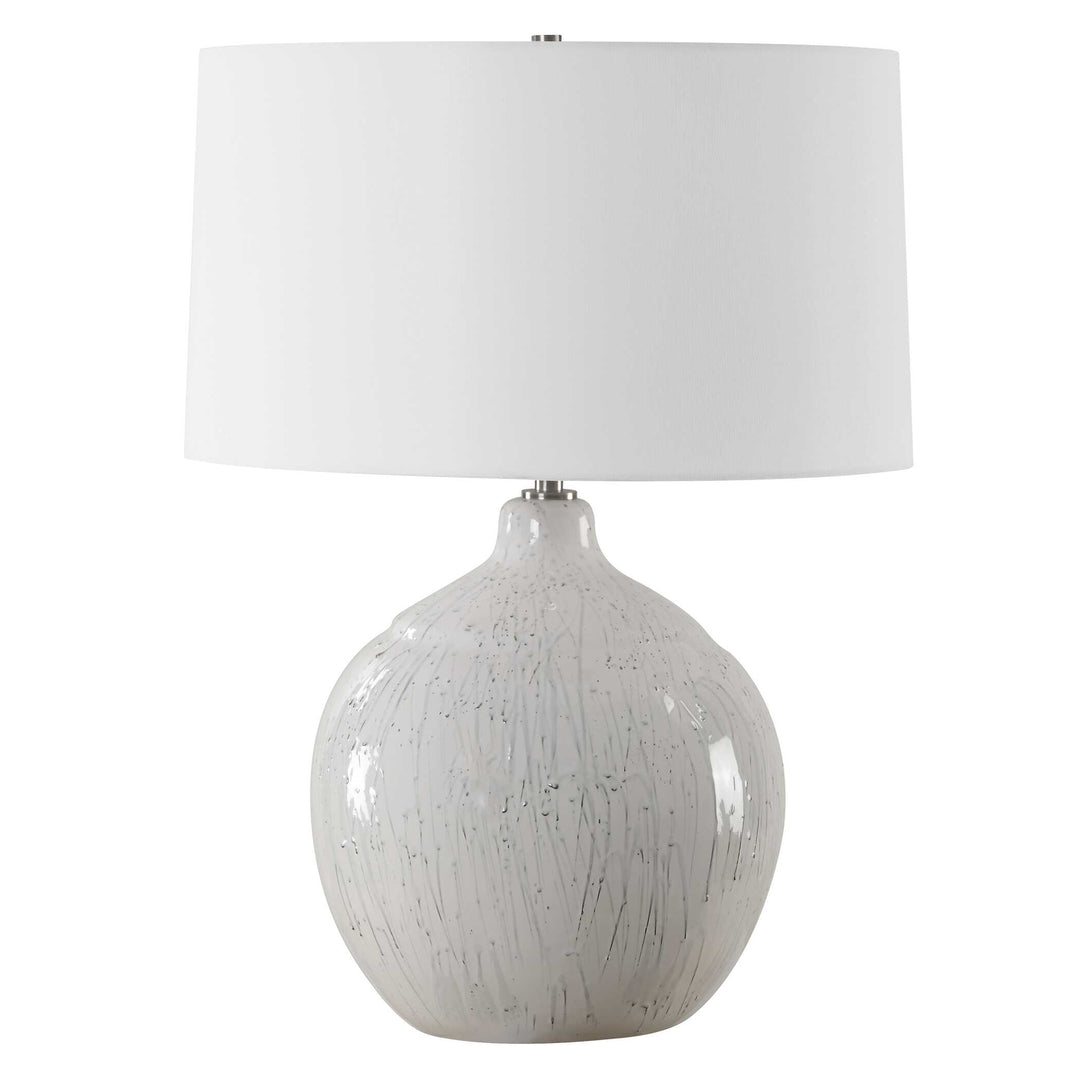 American Home Furniture Uttermost Dribble White Glaze Table Lamp