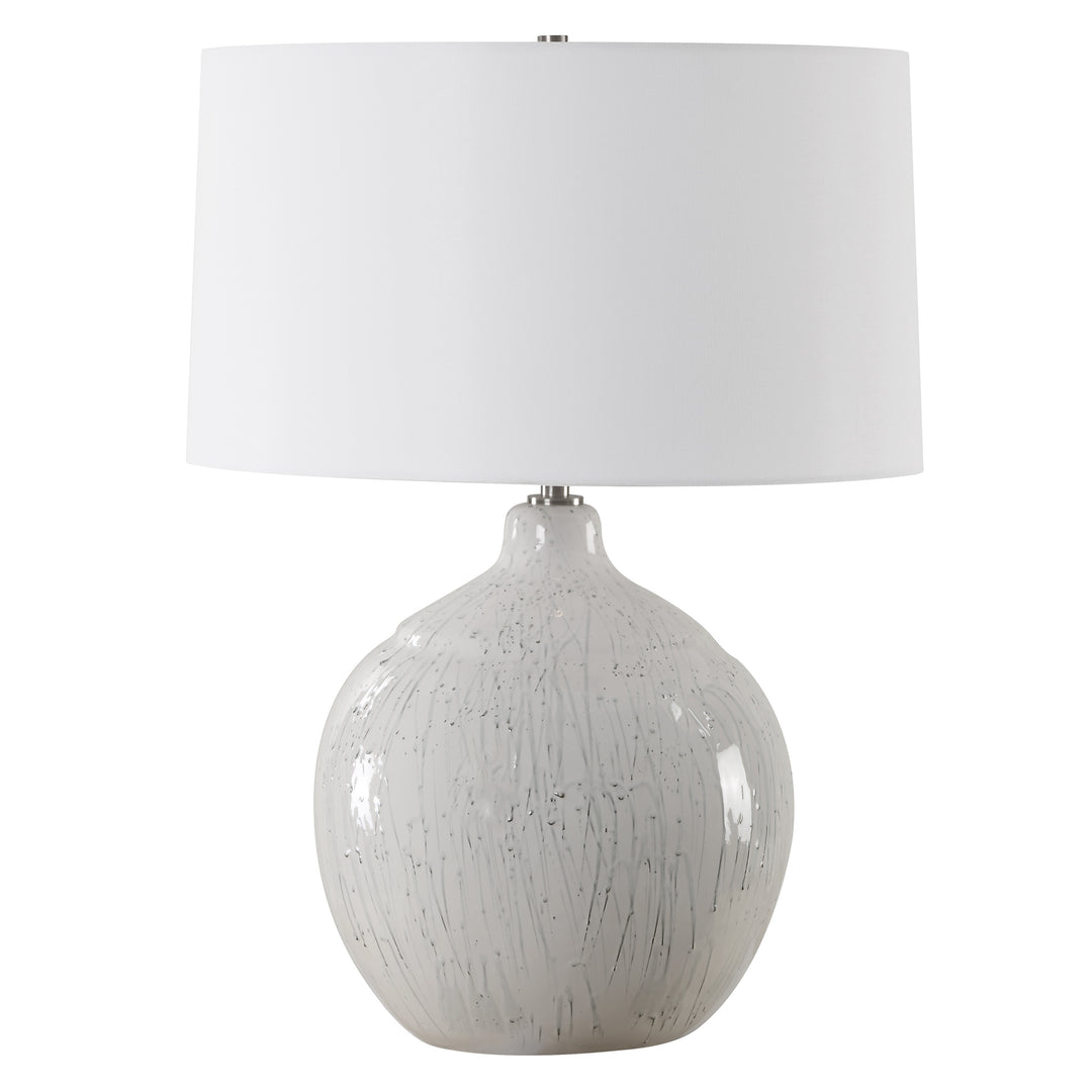 American Home Furniture | Uttermost - Dribble White Glaze Table Lamp