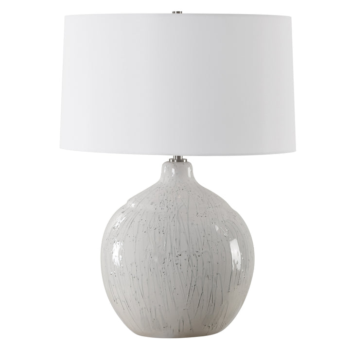 American Home Furniture | Uttermost - Dribble White Glaze Table Lamp