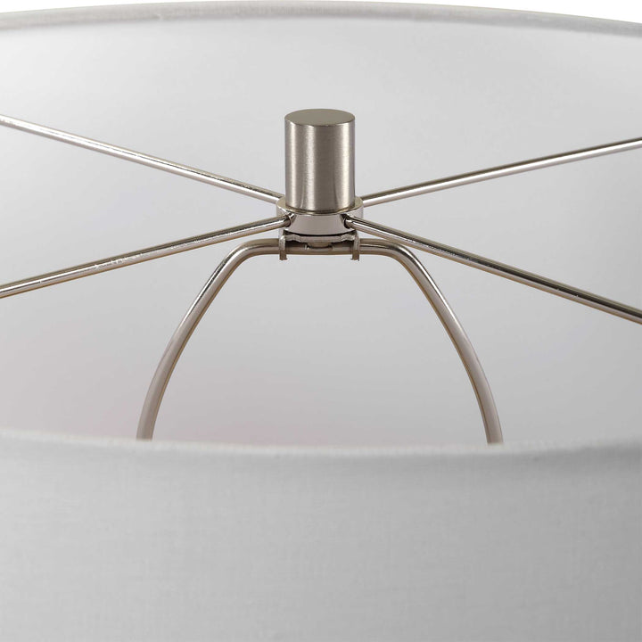 American Home Furniture Uttermost Dribble White Glaze Table Lamp
