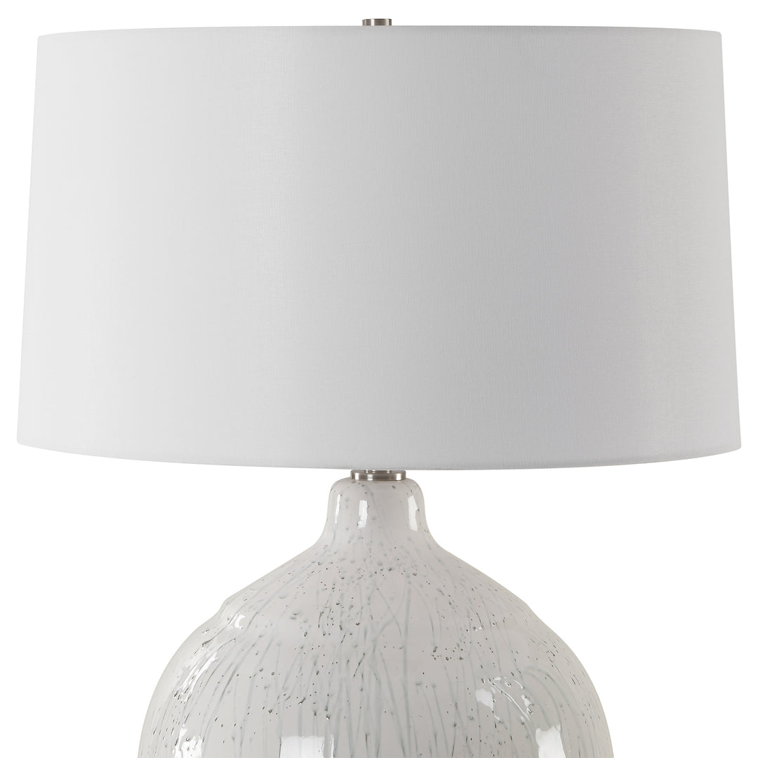 American Home Furniture | Uttermost - Dribble White Glaze Table Lamp