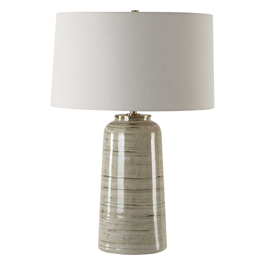 American Home Furniture Uttermost Strata Tan Glaze Table Lamp