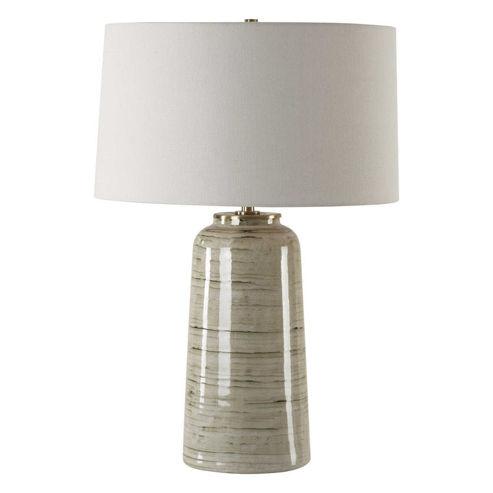American Home Furniture Uttermost Strata Tan Glaze Table Lamp