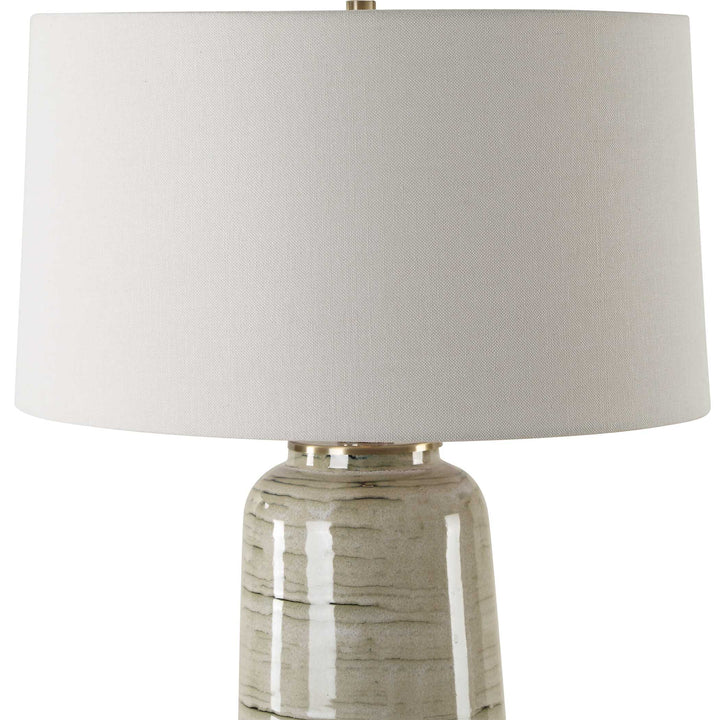 American Home Furniture Uttermost Strata Tan Glaze Table Lamp