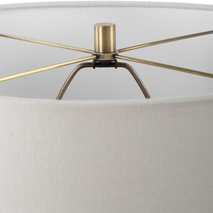 American Home Furniture Uttermost Strata Tan Glaze Table Lamp