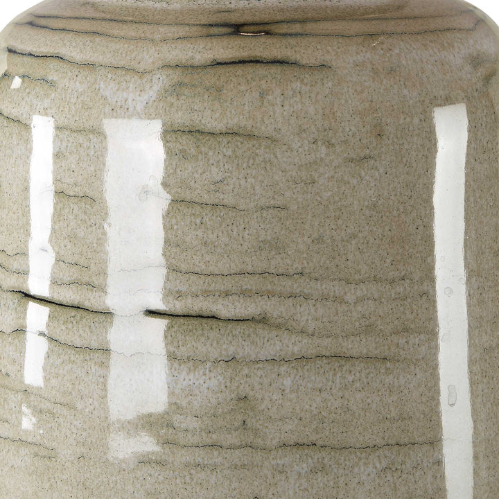 American Home Furniture Uttermost Strata Tan Glaze Table Lamp