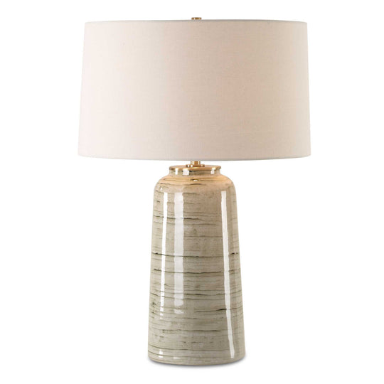 American Home Furniture Uttermost Strata Tan Glaze Table Lamp