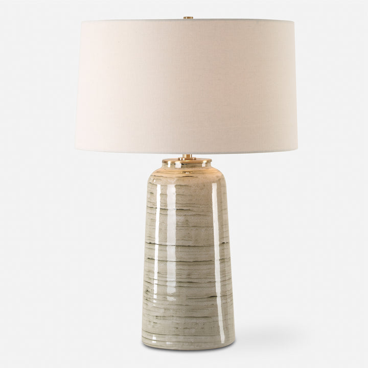 American Home Furniture | Uttermost - Strata Tan Glaze Table Lamp