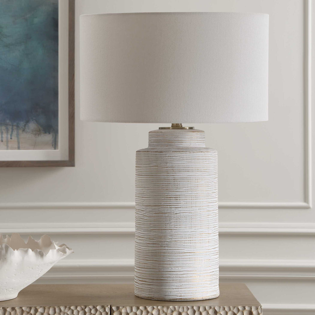 American Home Furniture Uttermost Crimp Ribbed Table Lamp