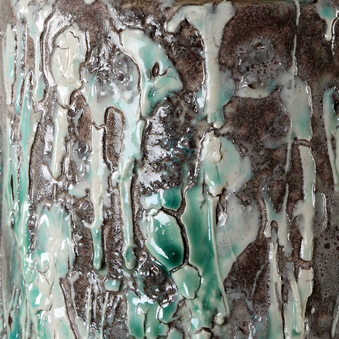American Home Furniture Uttermost Meltdown Ivory Teal Table Lamp