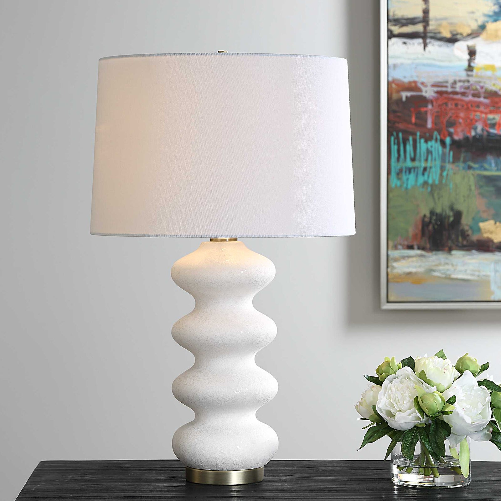 American Home Furniture Uttermost Liora White Table Lamp