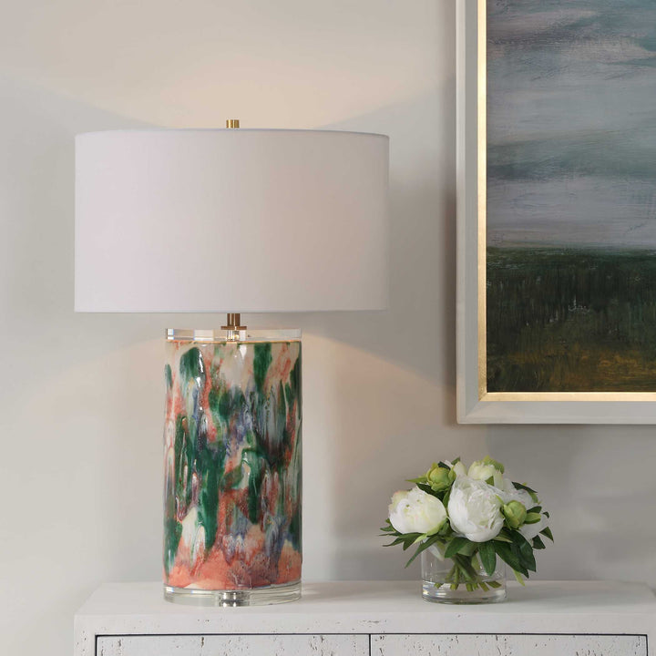 American Home Furniture Uttermost Verdant Multi-Colored Table Lamp