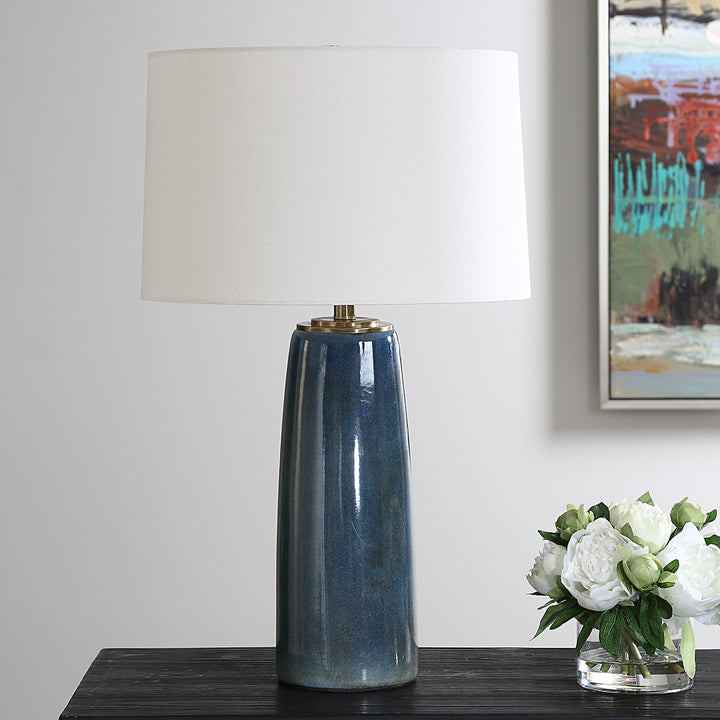 American Home Furniture | Uttermost - Submerged Deep Blue Table Lamp