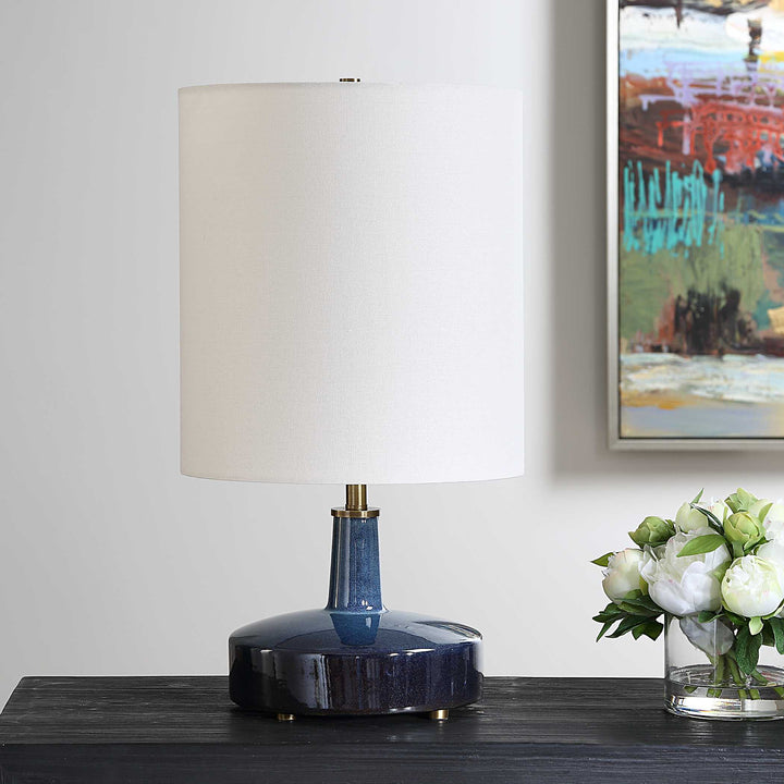 American Home Furniture Uttermost Abyss Blue Table Lamp