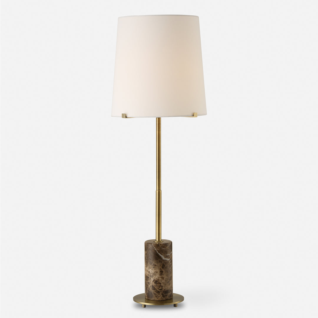 American Home Furniture | Uttermost - Sepia Brown Marble Buffet Lamp