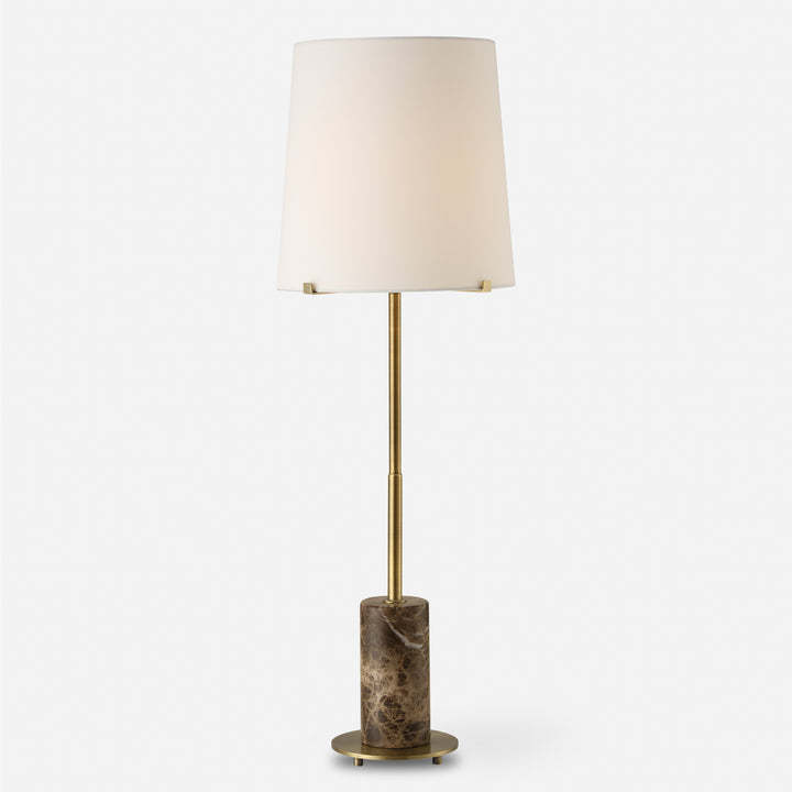 American Home Furniture | Uttermost - Sepia Brown Marble Buffet Lamp