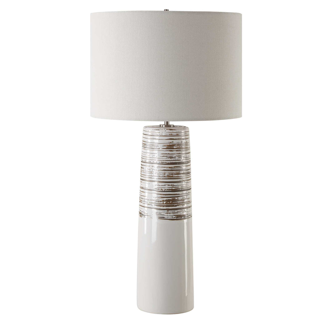 American Home Furniture Uttermost Haven White Glaze Table Lamp