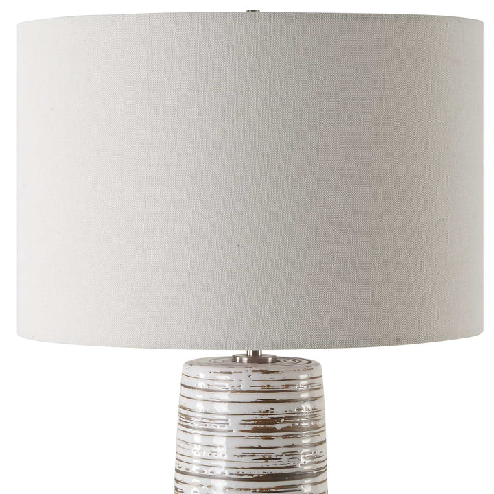 American Home Furniture Uttermost Haven White Glaze Table Lamp
