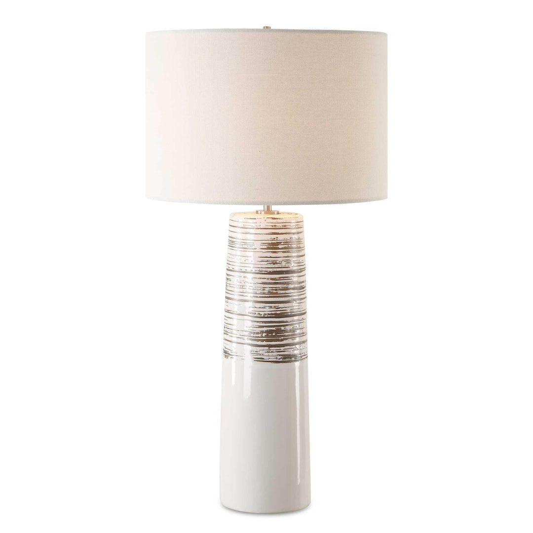 Haven White Glaze Table Lamp - AmericanHomeFurniture