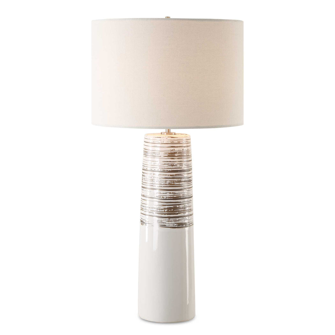 American Home Furniture Uttermost Haven White Glaze Table Lamp