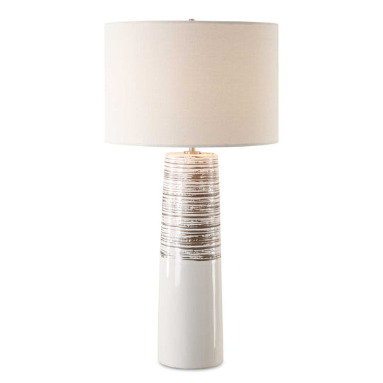 American Home Furniture Uttermost Haven White Glaze Table Lamp