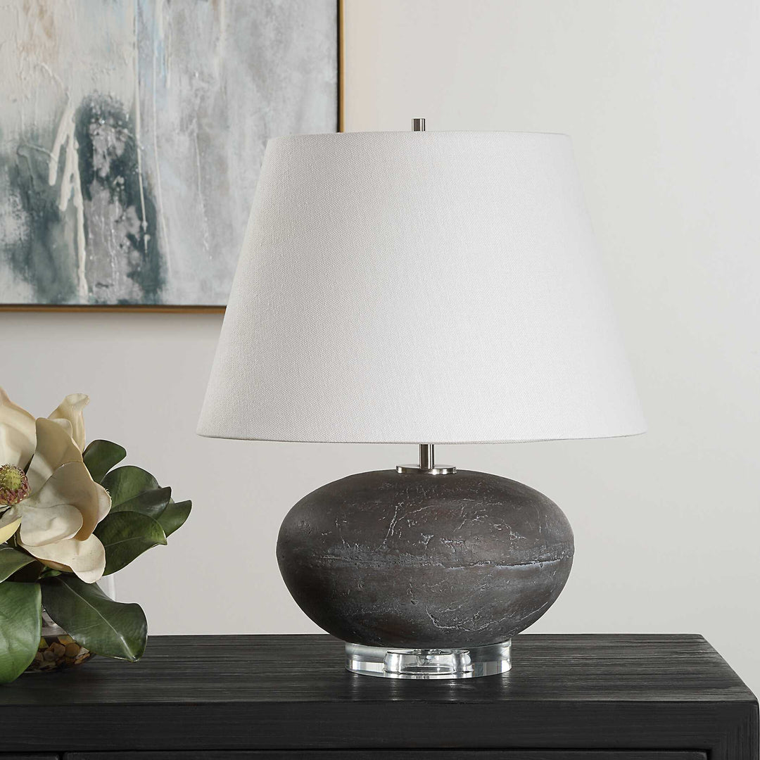 American Home Furniture Uttermost Beckley Gray Stone Table Lamp