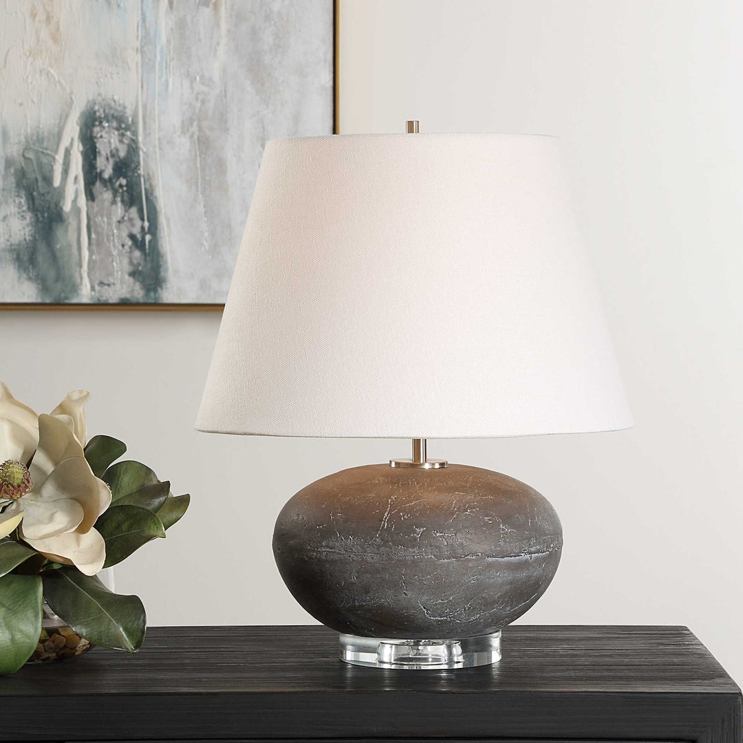 American Home Furniture Uttermost Beckley Gray Stone Table Lamp