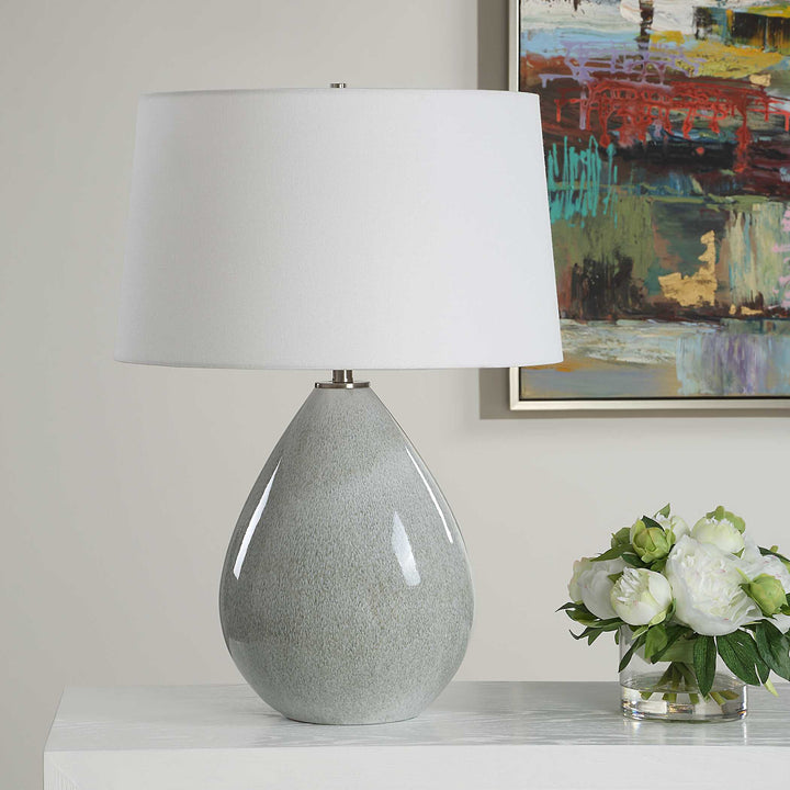 American Home Furniture Uttermost Moray Gray Glaze Table Lamp