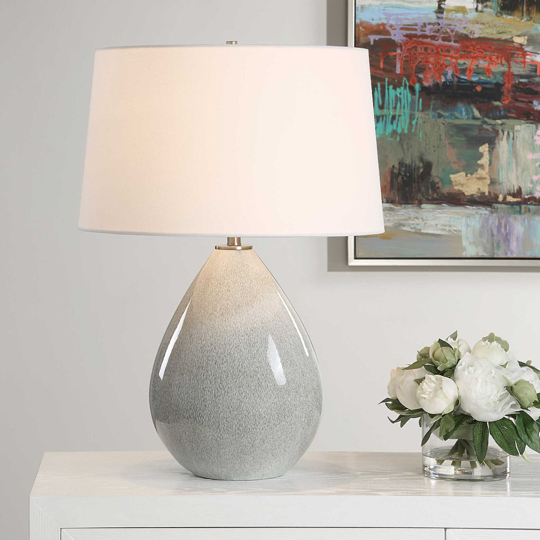 American Home Furniture Uttermost Moray Gray Glaze Table Lamp