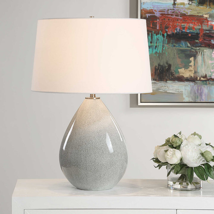 American Home Furniture Uttermost Moray Gray Glaze Table Lamp