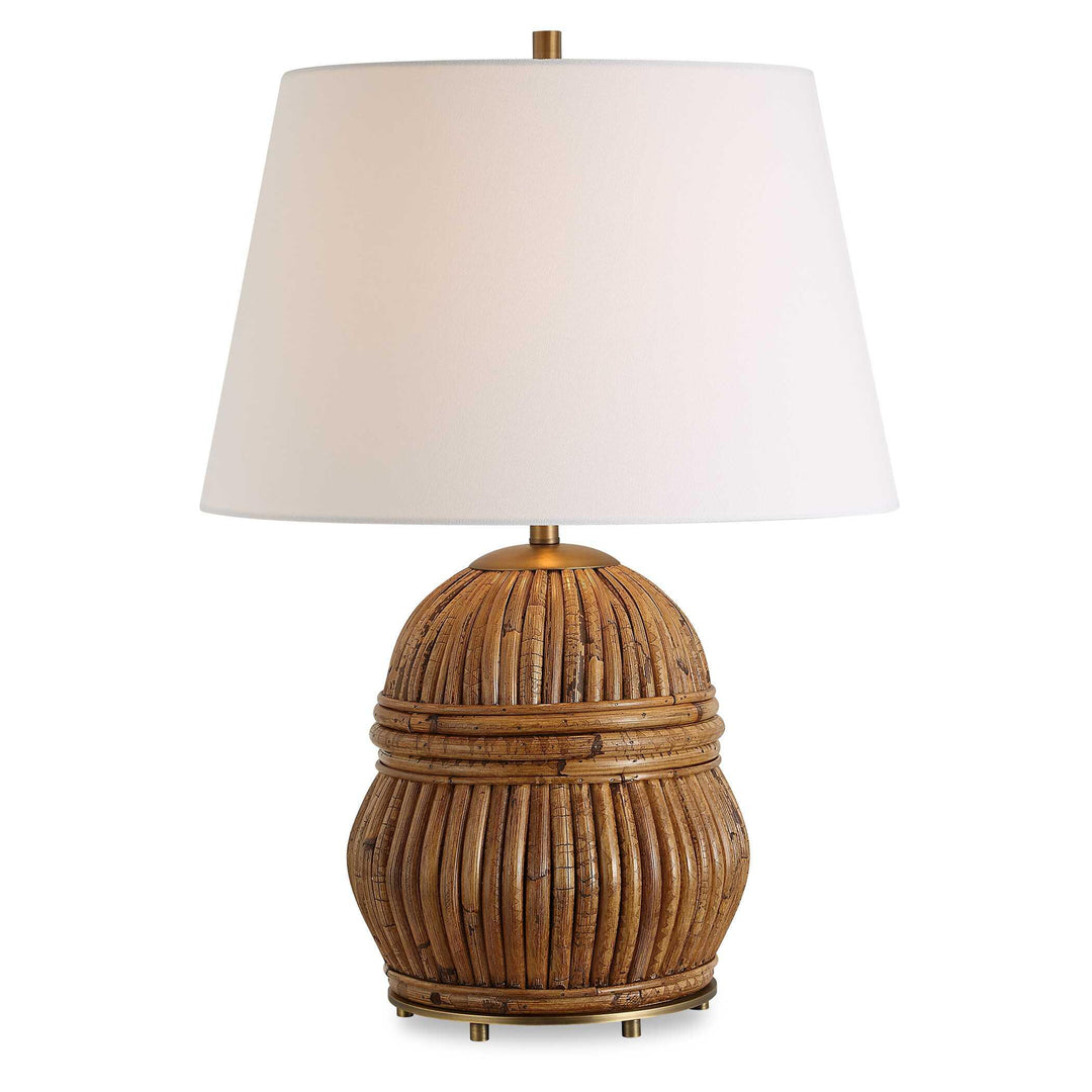 Reed Honey Rattan Table Lamp - AmericanHomeFurniture