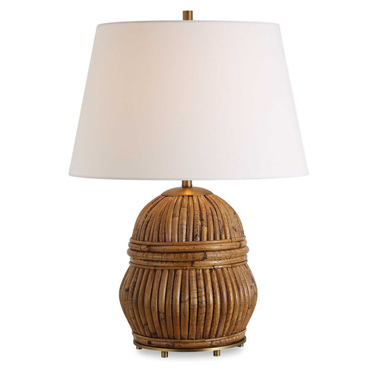 American Home Furniture Uttermost Reed Honey Rattan Table Lamp