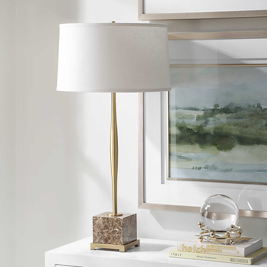 American Home Furniture Uttermost Booker Thin Brass Table Lamp
