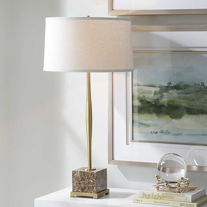 American Home Furniture Uttermost Booker Thin Brass Table Lamp