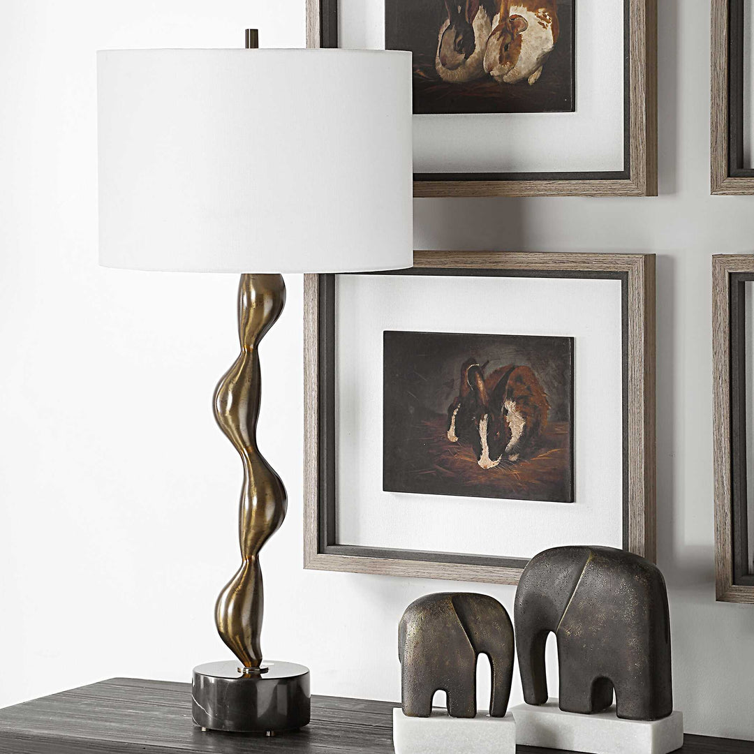 American Home Furniture Uttermost Remolino Bronze Table Lamp