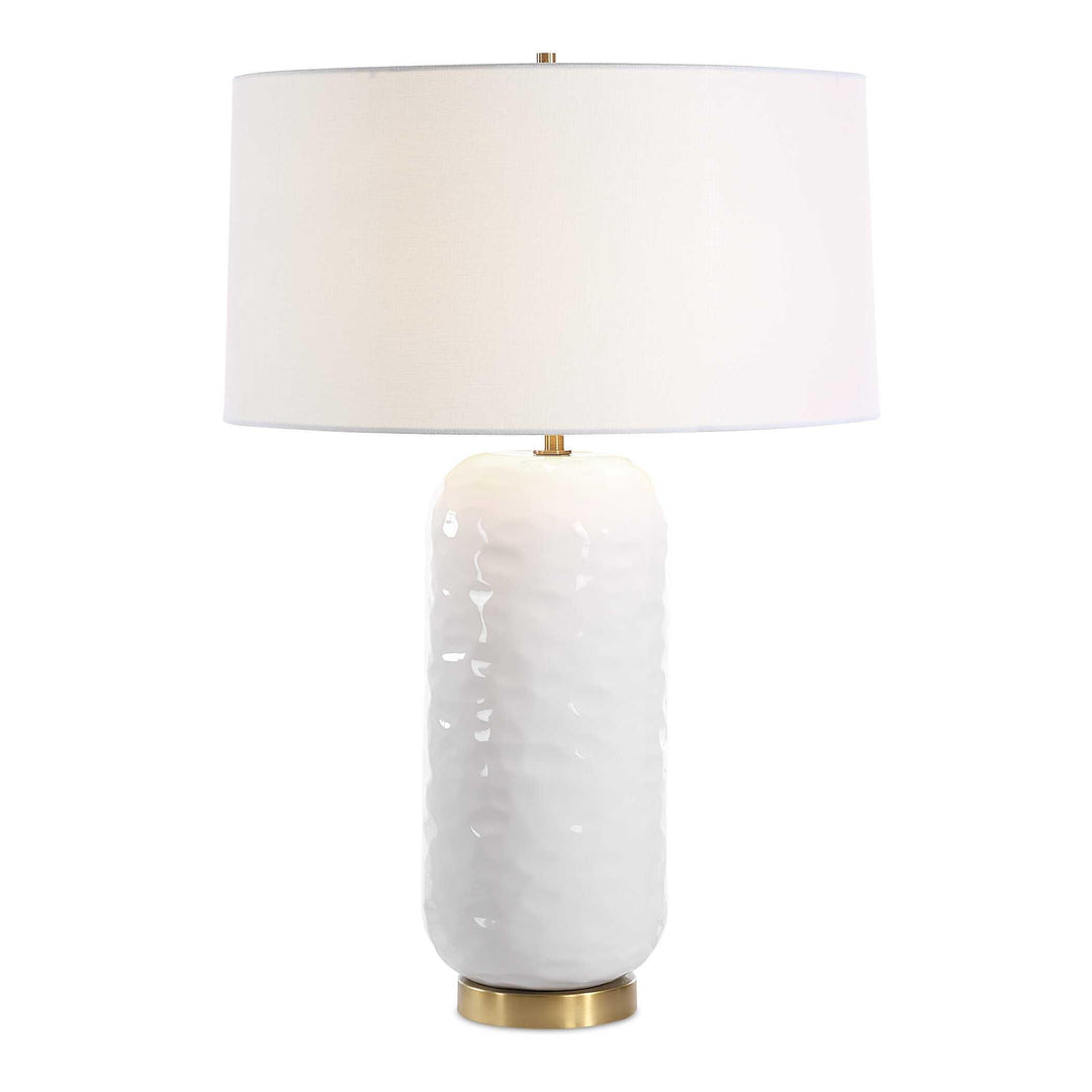 Iona White Glaze Table Lamp - AmericanHomeFurniture