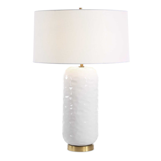 American Home Furniture Uttermost Iona White Glaze Table Lamp