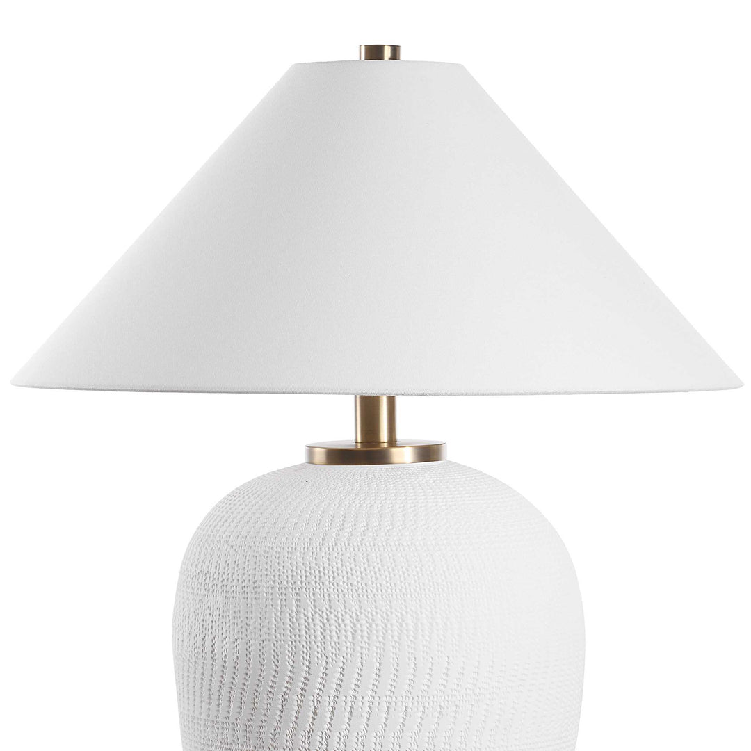 American Home Furniture Uttermost Merriton Matt White Table Lamp