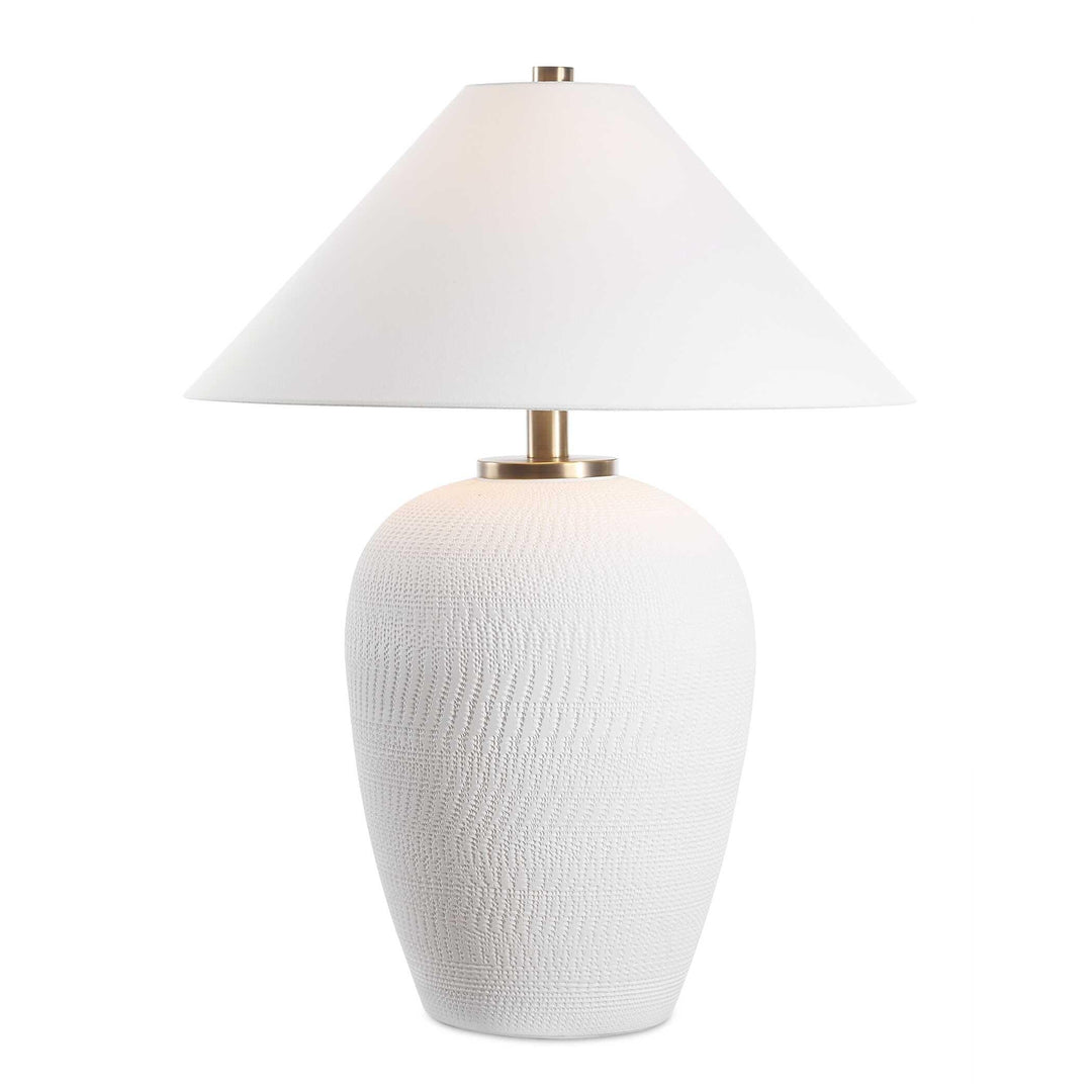 Merriton Matt White Table Lamp - AmericanHomeFurniture