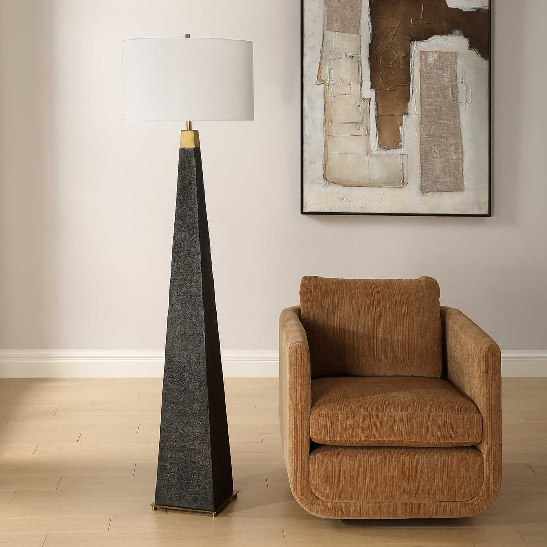 American Home Furniture Uttermost Lathey Tapered Floor Lamp