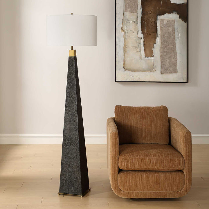 American Home Furniture Uttermost Lathey Tapered Floor Lamp
