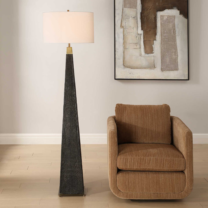 American Home Furniture Uttermost Lathey Tapered Floor Lamp