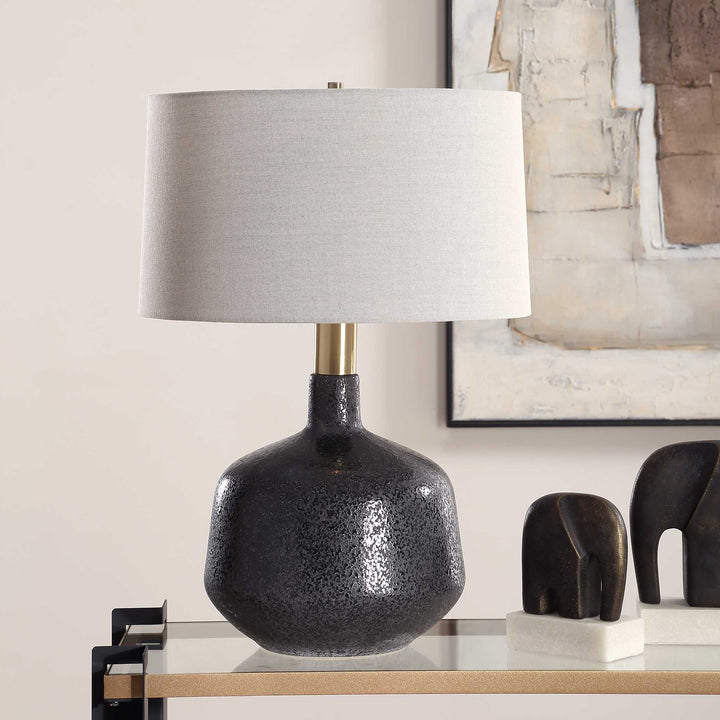 American Home Furniture Uttermost Flanagan Mottled Gloss Table Lamp