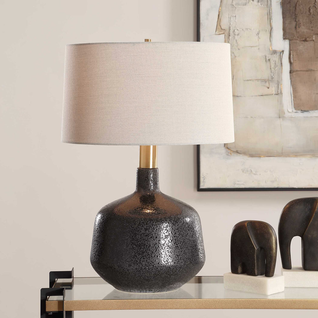 American Home Furniture Uttermost Flanagan Mottled Gloss Table Lamp