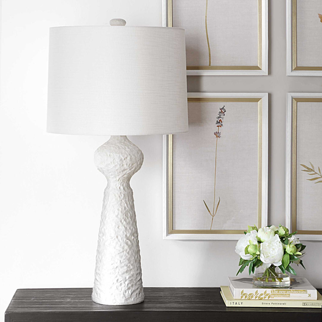 American Home Furniture Uttermost Sonata Textured White Table Lamp