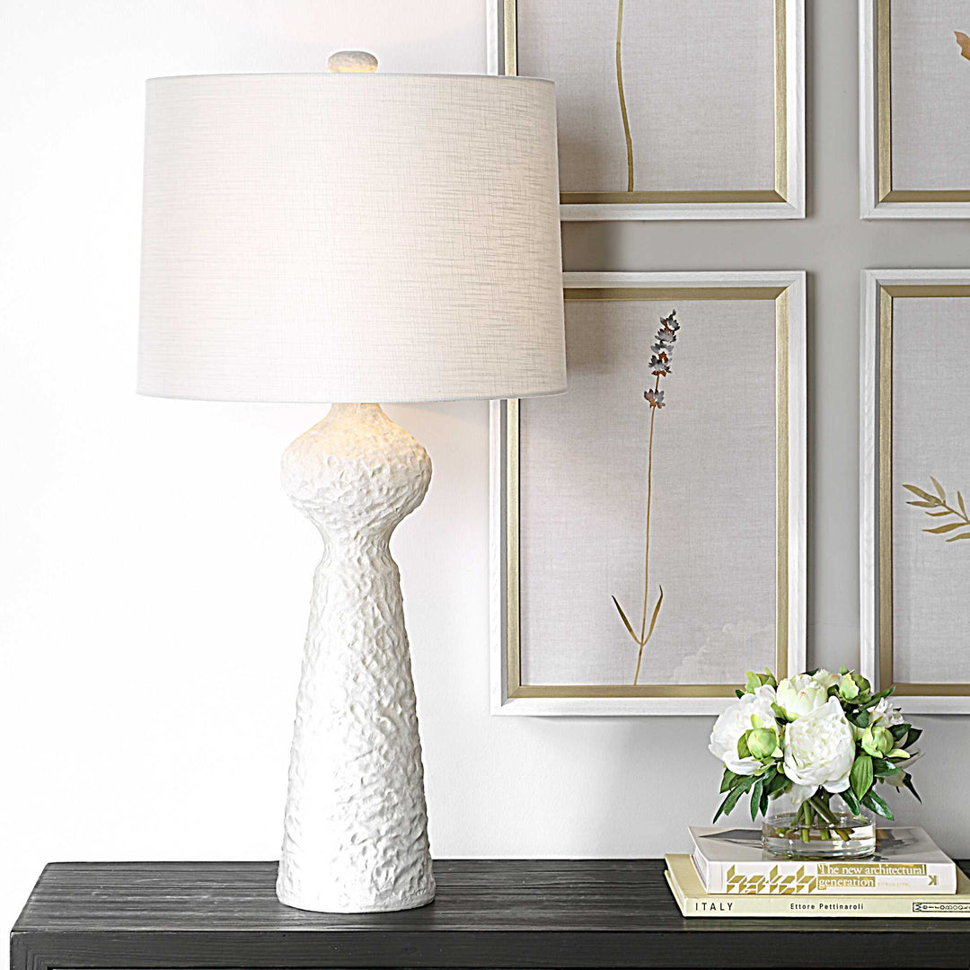 American Home Furniture Uttermost Sonata Textured White Table Lamp